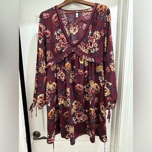 Fall Floral Midi Dress